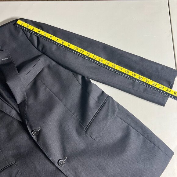 Hugo Boss Sport Coat Blazer Jacket Mens 42R Two Button Black Gray Super 100 Wool - Picture 4 of 16